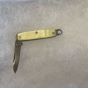 Miniature Antique Pocket Knife Mother of Pearl Single Blade Circa 1910